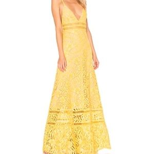 Golden/Yellow Lovers + Friends “Sabrina” Long Gown